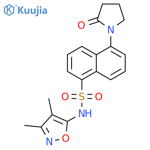 1-Naphthalenesulfonamide,N-(3,4-dimethyl-5-isoxazolyl)-5-(2-oxo-1-pyrrolidinyl)- structure