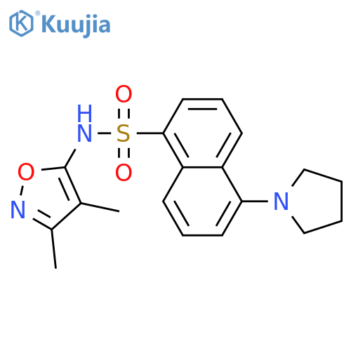1-Naphthalenesulfonamide,N-(3,4-dimethyl-5-isoxazolyl)-5-(1-pyrrolidinyl)- structure