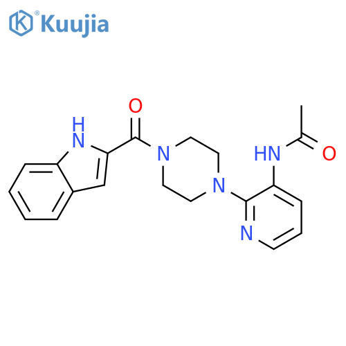 Acetamide,N-[2-[4-(1H-indol-2-ylcarbonyl)-1-piperazinyl]-3-pyridinyl]- structure