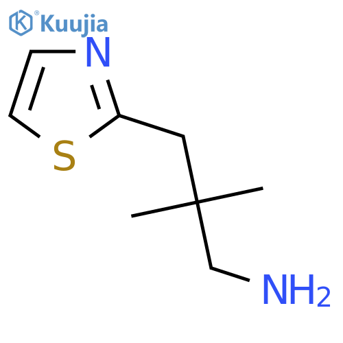 2,2-dimethyl-3-(1,3-thiazol-2-yl)propan-1-amine structure