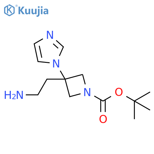 tert-butyl 3-(2-aminoethyl)-3-(1H-imidazol-1-yl)azetidine-1-carboxylate structure