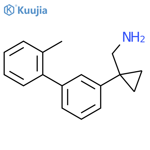 {1-3-(2-methylphenyl)phenylcyclopropyl}methanamine structure