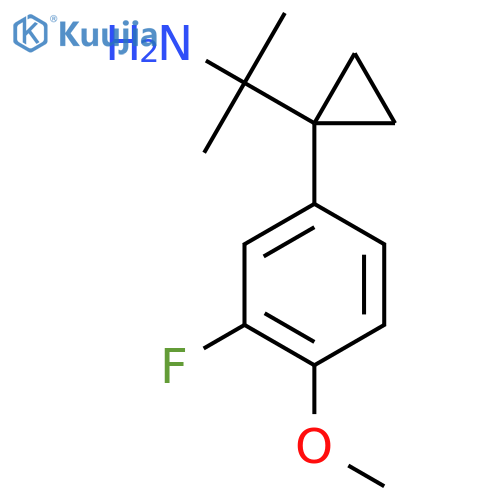 2-1-(3-fluoro-4-methoxyphenyl)cyclopropylpropan-2-amine structure