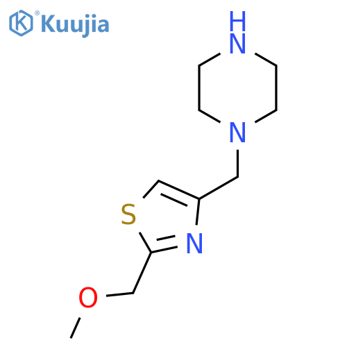 1-{2-(methoxymethyl)-1,3-thiazol-4-ylmethyl}piperazine structure