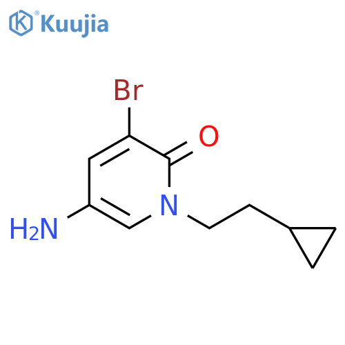 5-amino-3-bromo-1-(2-cyclopropylethyl)-1,2-dihydropyridin-2-one structure