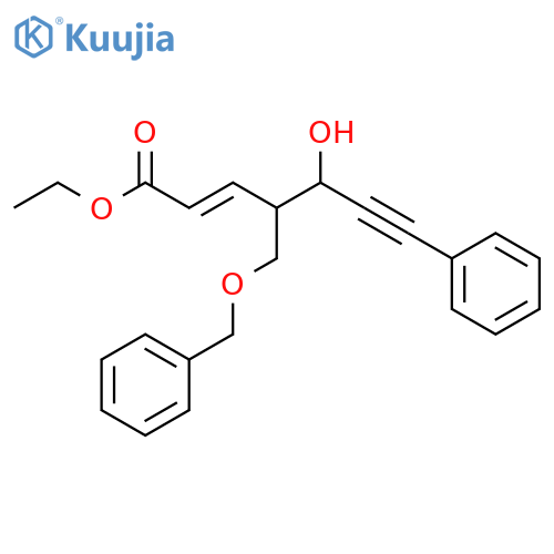 2-Hepten-6-ynoic acid, 5-hydroxy-7-phenyl-4-[(phenylmethoxy)methyl]-, ethyl ester, (2E,4R,5R)-rel- structure