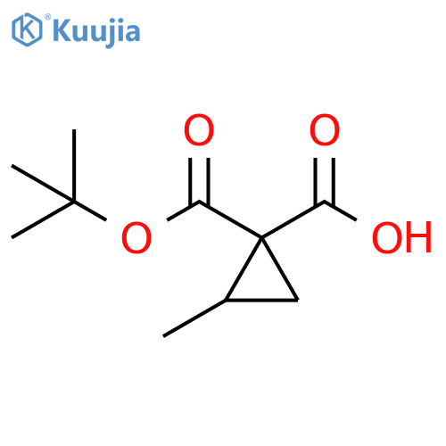 1-(tert-butoxy)carbonyl-2-methylcyclopropane-1-carboxylic acid structure