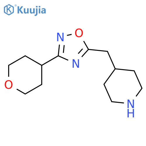 4-{3-(oxan-4-yl)-1,2,4-oxadiazol-5-ylmethyl}piperidine structure