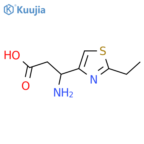 3-amino-3-(2-ethyl-1,3-thiazol-4-yl)propanoic acid structure