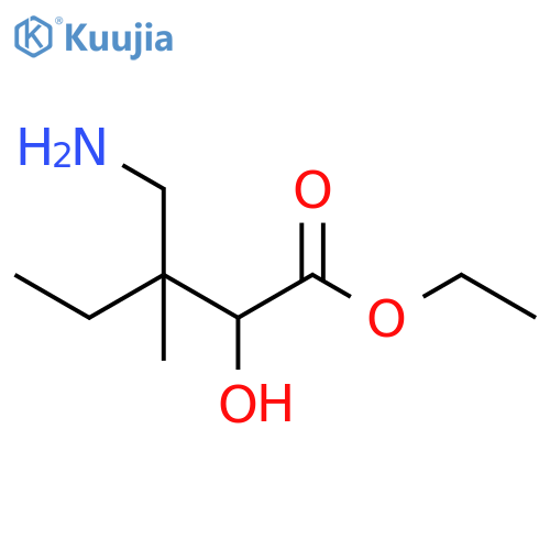 Pentanoic acid, 3-(aminomethyl)-2-hydroxy-3-methyl-, ethyl ester structure