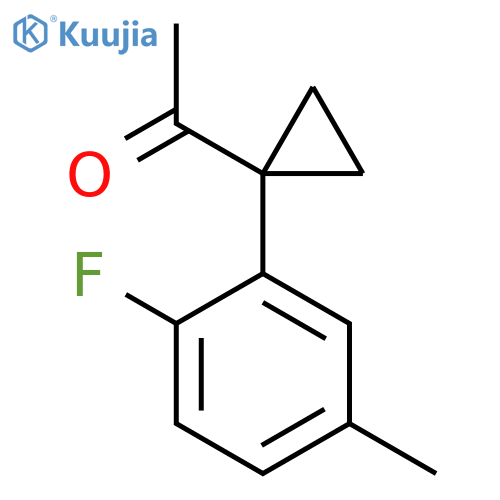 1-1-(2-fluoro-5-methylphenyl)cyclopropylethan-1-one structure