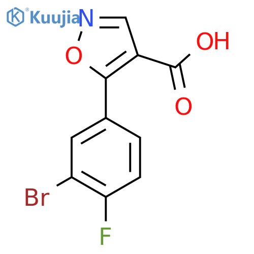 5-(3-bromo-4-fluorophenyl)-1,2-oxazole-4-carboxylic acid structure