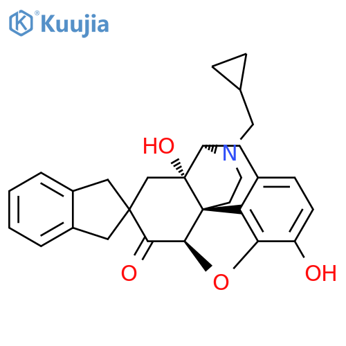Spiro[6H-8,9c-(iminoethano)phenanthro[4,5-bcd]furan-6,2'-[2H]inden]-5(4aH)-one,12-(cyclopropylmethyl)-1',3',7,7a,8,9-hexahydro-3,7a-dihydroxy-,(4aR,7aS,8R,9cS)- (9CI) structure