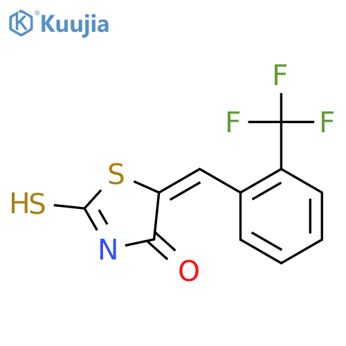 (5E)-2-Mercapto-5-2-(trifluoromethyl)benzylidene-1,3-thiazol-4(5H)-one structure