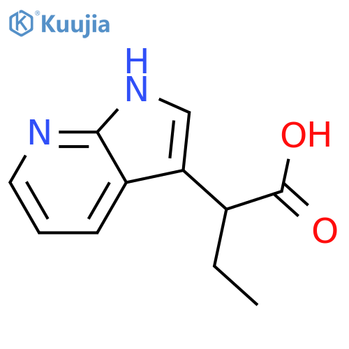 2-{1H-pyrrolo2,3-bpyridin-3-yl}butanoic acid structure
