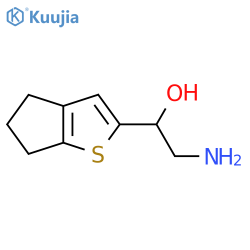 2-amino-1-{4H,5H,6H-cyclopentabthiophen-2-yl}ethan-1-ol structure