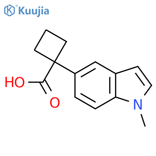 1-(1-methyl-1H-indol-5-yl)cyclobutane-1-carboxylic acid structure