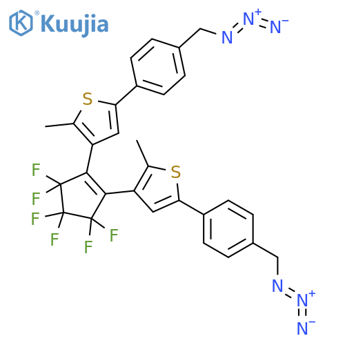 Thiophene, 3,3'-(3,3,4,4,5,5-hexafluoro-1-cyclopentene-1,2-diyl)bis[5-[4-(azidomethyl)phenyl]-2-methyl- structure