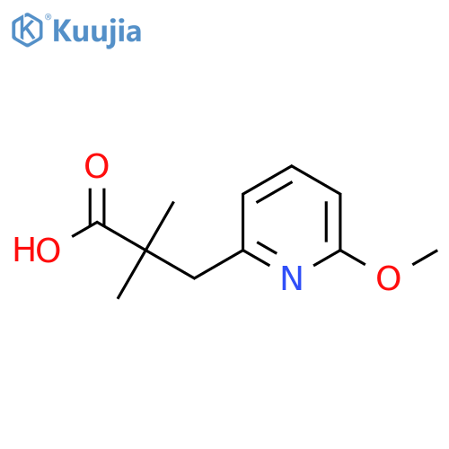 3-(6-methoxypyridin-2-yl)-2,2-dimethylpropanoic acid structure
