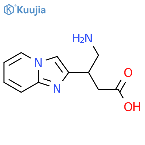 4-amino-3-{imidazo1,2-apyridin-2-yl}butanoic acid structure
