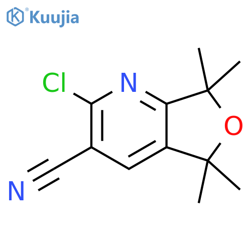 2-chloro-5,5,7,7-tetramethyl-5H,7H-furo3,4-bpyridine-3-carbonitrile structure