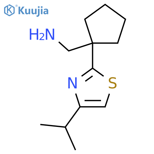 {1-4-(propan-2-yl)-1,3-thiazol-2-ylcyclopentyl}methanamine structure