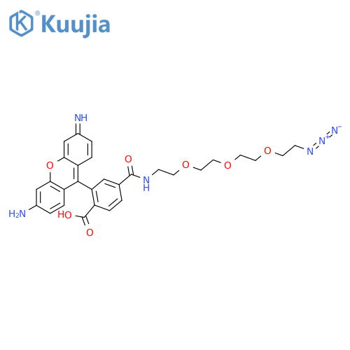 2-(3-Amino-6-iminoxanthen-9-yl)-4-[2-[2-[2-(2-azidoethoxy)ethoxy]ethoxy]ethylcarbamoyl]benzoic acid structure