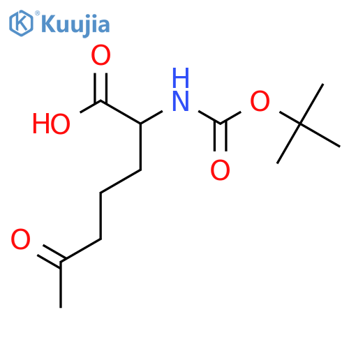 2-{(tert-butoxy)carbonylamino}-6-oxoheptanoic acid structure