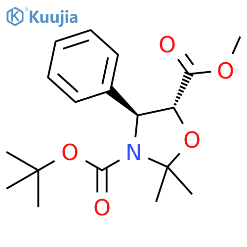 (4R,5S)-3-tert-Butyl 5-methyl 2,2-dimethyl-4-phenyloxazolidine-3,5-dicarboxylate structure