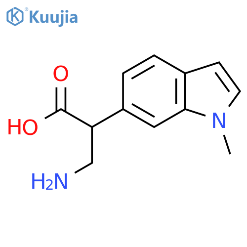 3-amino-2-(1-methyl-1H-indol-6-yl)propanoic acid structure