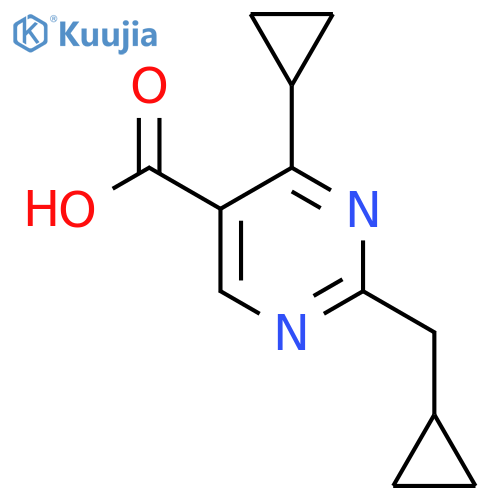4-Cyclopropyl-2-(cyclopropylmethyl)pyrimidine-5-carboxylic acid structure