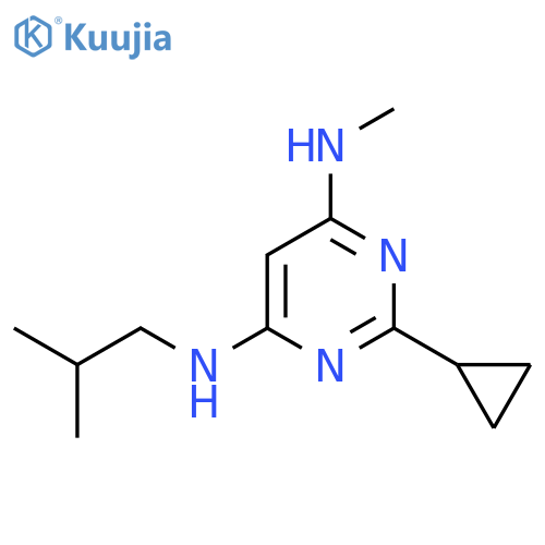 2-cyclopropyl-N4-isobutyl-N6-methylpyrimidine-4,6-diamine structure