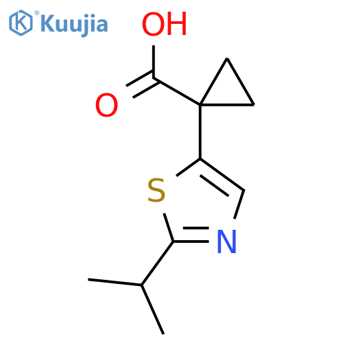 1-2-(propan-2-yl)-1,3-thiazol-5-ylcyclopropane-1-carboxylic acid structure