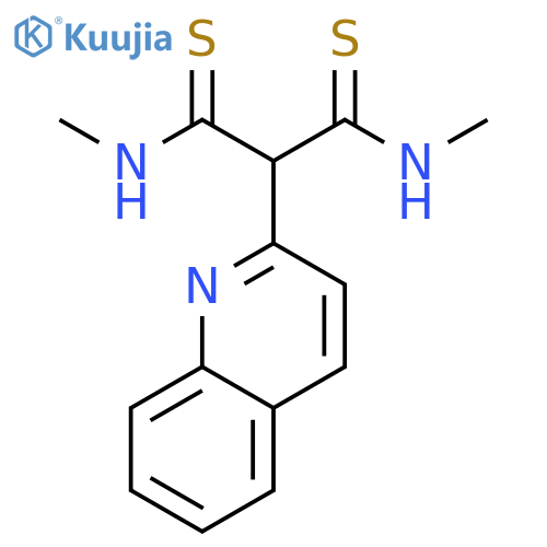 Propanedithioamide, N,N'-dimethyl-2-(2-quinolinyl)- structure