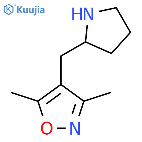 3,5-dimethyl-4-(pyrrolidin-2-yl)methyl-1,2-oxazole structure