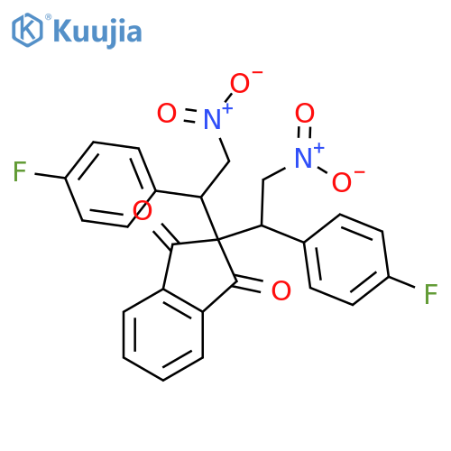 1H-Indene-1,3(2H)-dione, 2,2-bis[1-(4-fluorophenyl)-2-nitroethyl]- structure