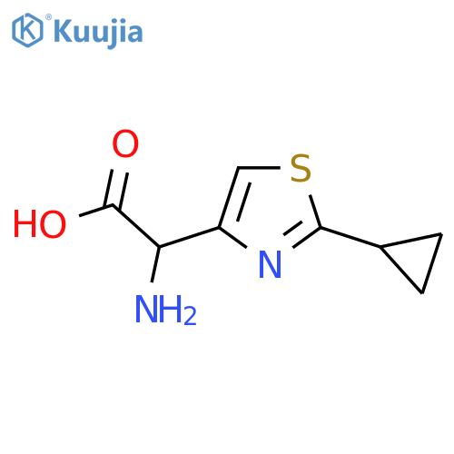 2-Amino-2-(2-cyclopropyl-1,3-thiazol-4-yl)acetic acid structure