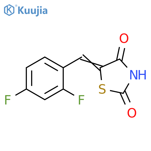 (5E)-5-[(2,4-difluorophenyl)methylidene]-1,3-thiazolidine-2,4-dione structure
