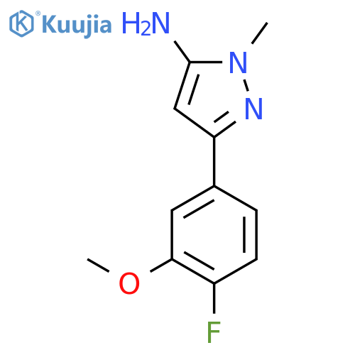 3-(4-fluoro-3-methoxyphenyl)-1-methyl-1H-pyrazol-5-amine structure