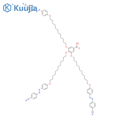 Benzoic acid, 3,4,5-tris[[12-[4-[(1E)-2-(4-cyanophenyl)diazenyl]phenoxy]dodecyl]oxy]- structure