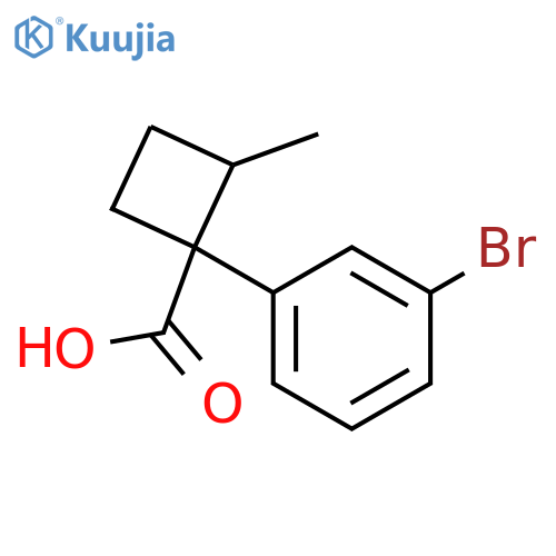 1-(3-bromophenyl)-2-methylcyclobutane-1-carboxylic acid structure