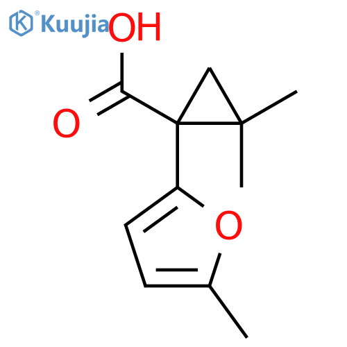 2,2-Dimethyl-1-(5-methylfuran-2-yl)cyclopropane-1-carboxylic acid structure