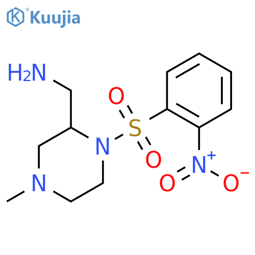 1-[4-Methyl-1-(2-nitrobenzenesulfonyl)piperazin-2-yl]methanamine structure
