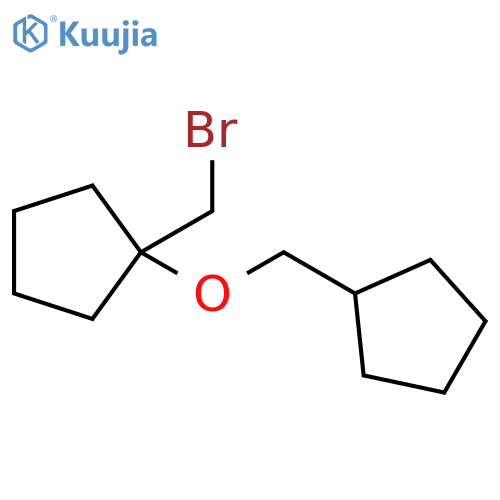 1-(bromomethyl)-1-(cyclopentylmethoxy)cyclopentane structure