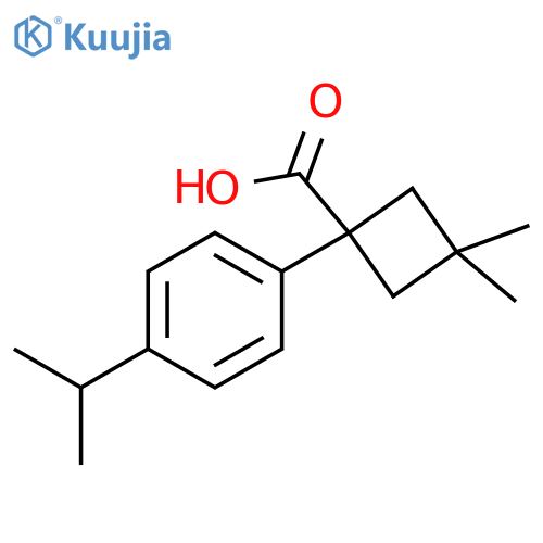 3,3-dimethyl-1-4-(propan-2-yl)phenylcyclobutane-1-carboxylic acid structure