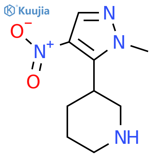 3-(1-methyl-4-nitro-1H-pyrazol-5-yl)piperidine structure