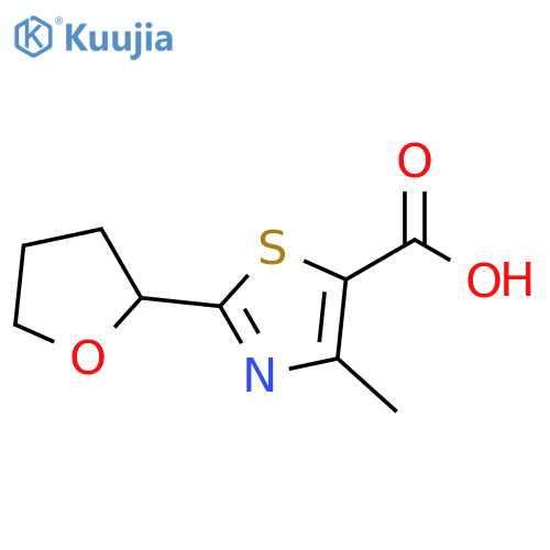 4-methyl-2-(oxolan-2-yl)-1,3-thiazole-5-carboxylic acid structure