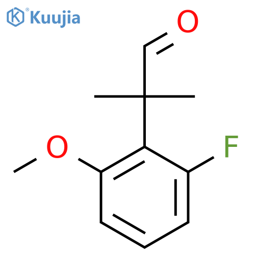 2-(2-fluoro-6-methoxyphenyl)-2-methylpropanal structure