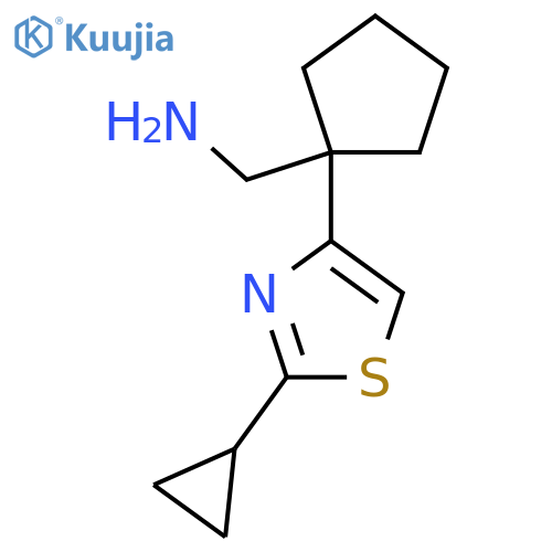 1-(2-cyclopropyl-1,3-thiazol-4-yl)cyclopentylmethanamine structure