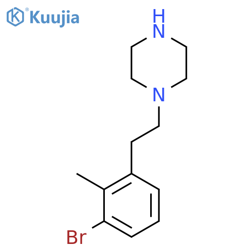 1-2-(3-bromo-2-methylphenyl)ethylpiperazine structure